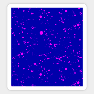 Hotpink Spray Splatter On Blue Sticker